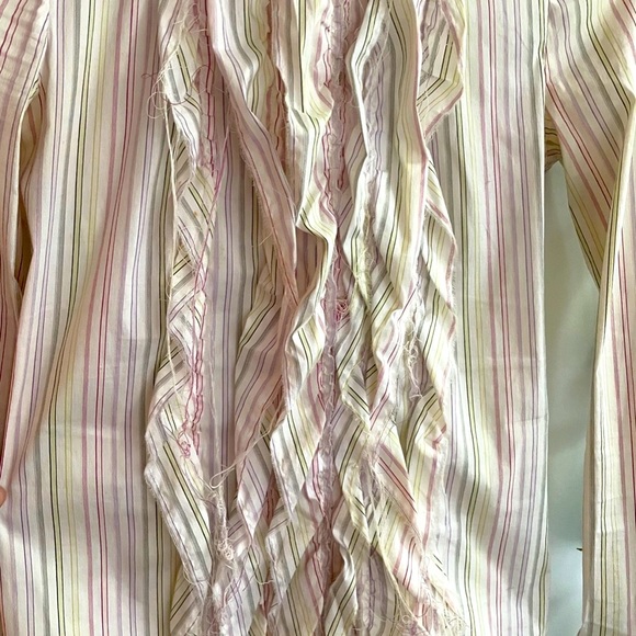 LALTRAMODA unique raw edge ruffle shirt - Picture 4 of 7
